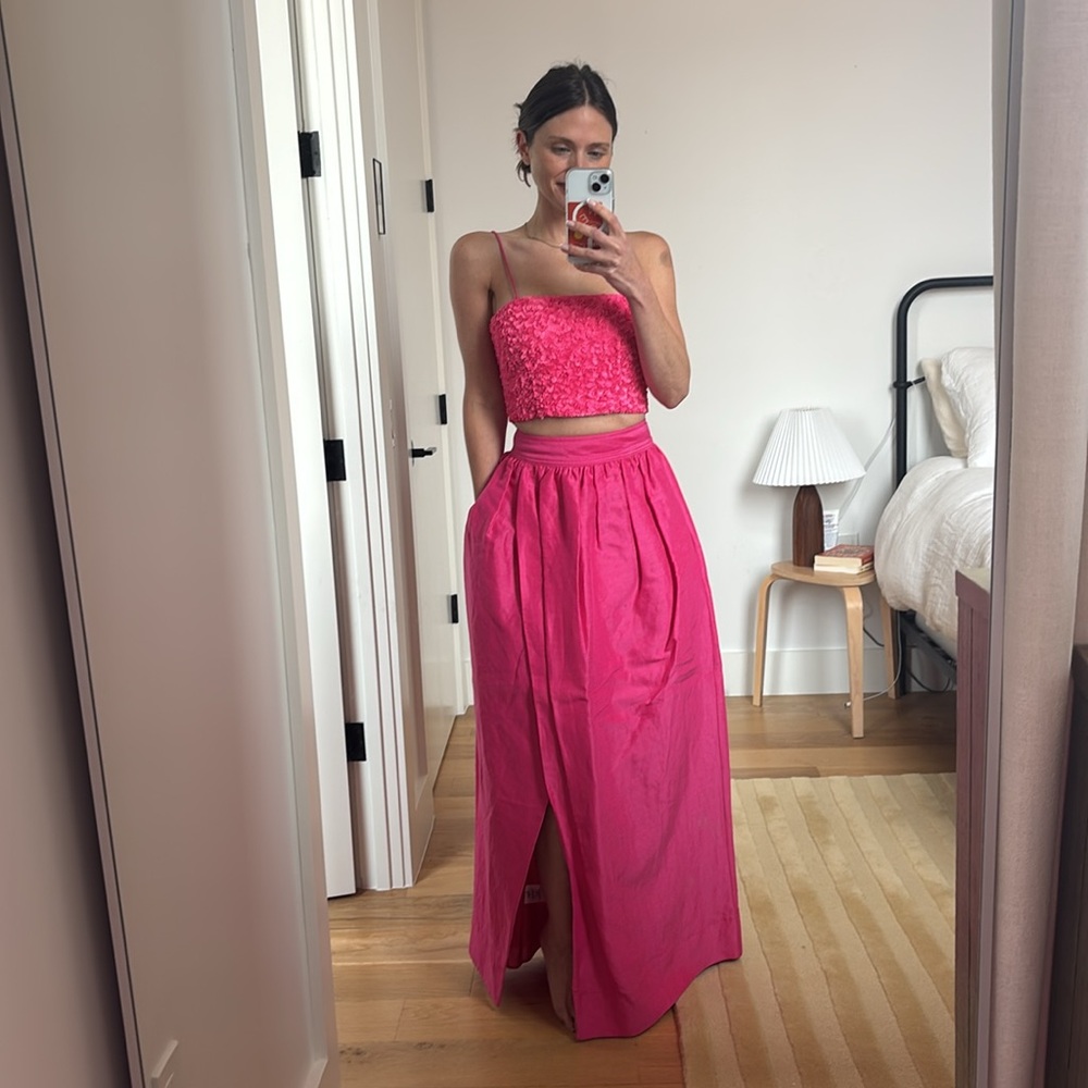 Aje pink sequined Women's Crop Top